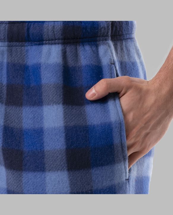 Fruit of the Loom Men's Fleece Sleep Pant, 2 Pack BLUE/BLUE