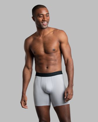 Men's Premium Breathable  Micro-Mesh Boxer Briefs, Black and Gray 3 Pack 
