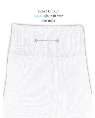 Baby Pack Grow & Fit Flex Zones Cotton Stretch Socks, 0-6 Months, White 14 Pack 
