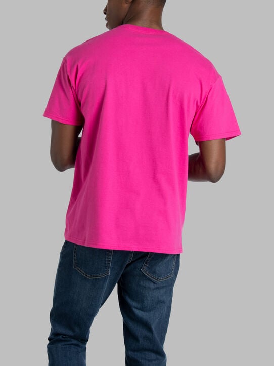 Men’sEversoft®  Short Sleeve Crew T-Shirt, Extended Sizes 2 Pack CYBER PINK