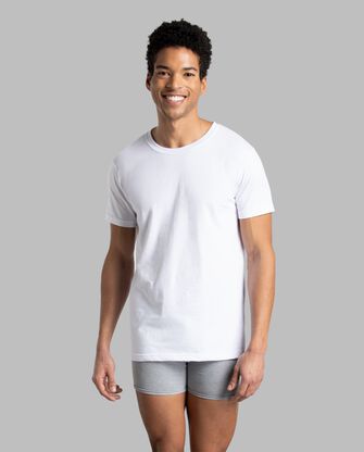 Men's Crafted Comfort Crew T-Shirt, White 3 Pack 