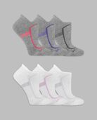 Women's Coolzone® Cotton Cushioned No Show Tab Socks, 6 Pack GRAY