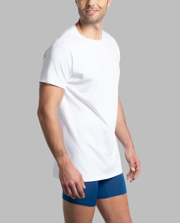 Men's Short Sleeve Breathable Cotton Crew T-Shirt, White 3 Pack White Ice