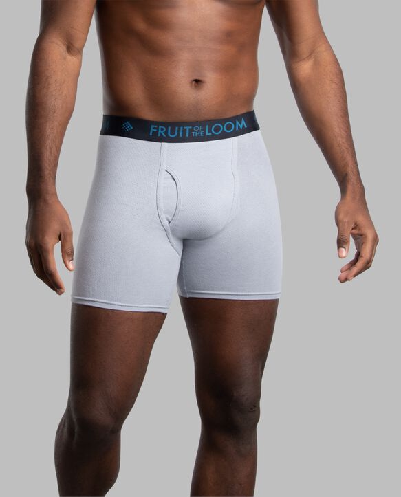Men's Breathable cotton Micro-Mesh Boxer Briefs, Black and Gray 3 Pack Assorted