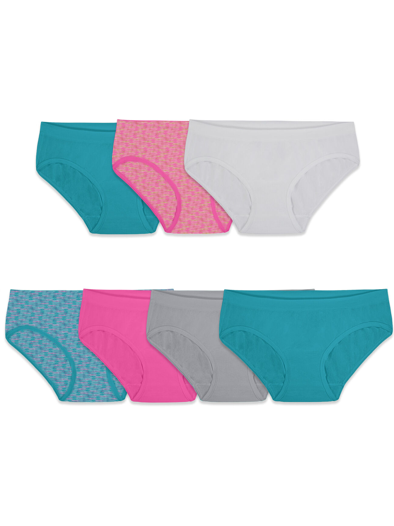 Fruit Of The Loom Girls Assorted Seamless Briefs, 6 Pack, 14-16 - (Color  May Vary)