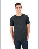 Men’s EverSoft Short Sleeve Pocket T-Shirt, Extended Sizes Black Heather
