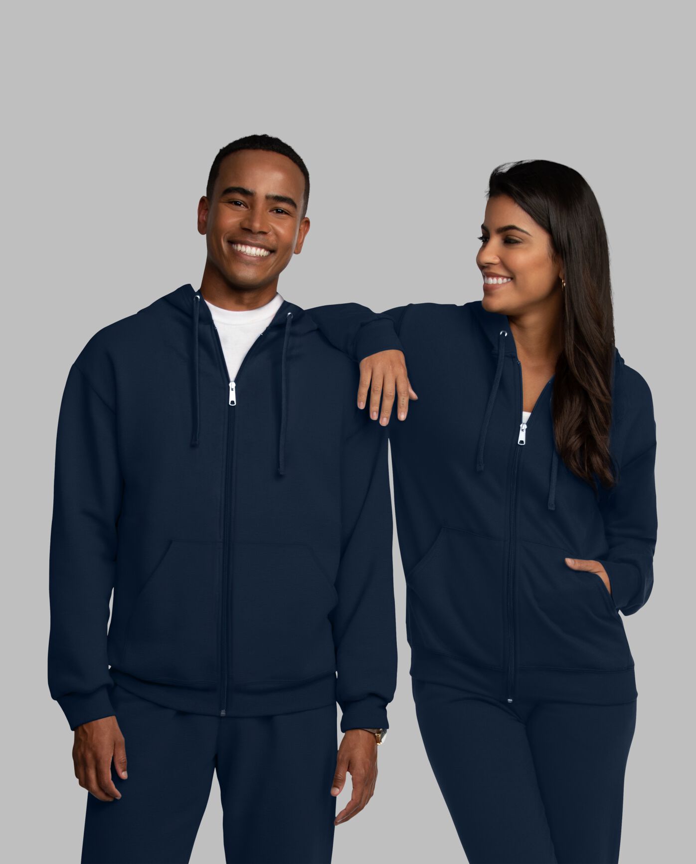 Eversoft® Fleece Full Zip Hoodie Sweatshirt Navy