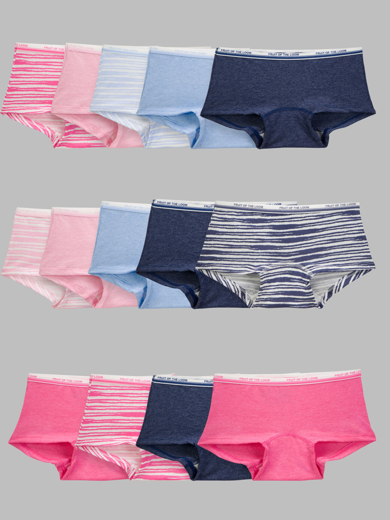 Girls' Heather Boy Short Underwear, Assorted 14 Pack Assorted