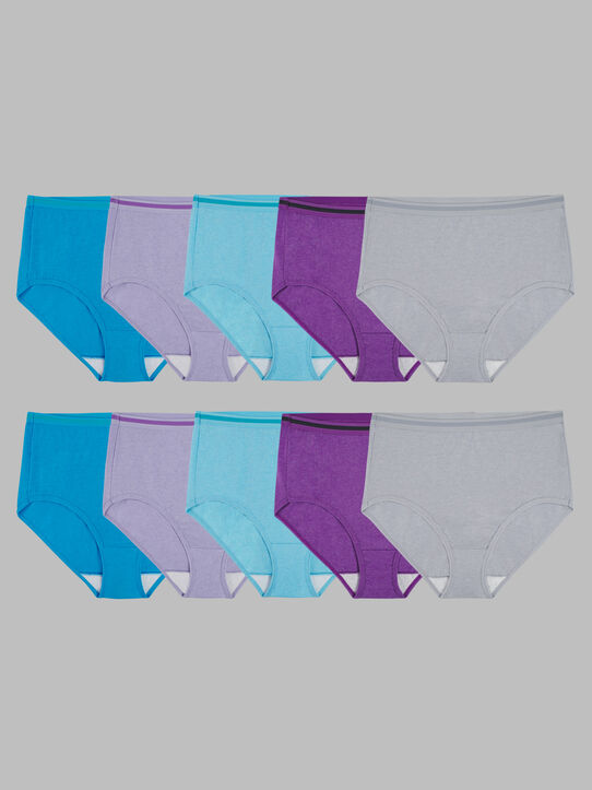 Women's Heather Brief Panty, Assorted 10 pack