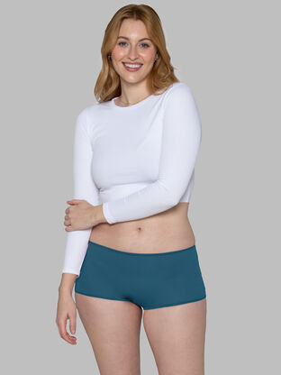 Women's Fruit of the Loom Getaway Collection™, Cooling Mesh Boyshort Underwear, Assorted 4 Pack 