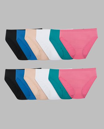 Women's Microfiber Hi-Cut Panty, Assorted 12 Pack 
