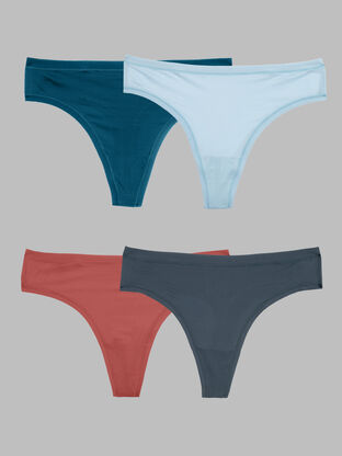 Women's Fruit of the Loom Getaway Collection™, Cooling Mesh Thong Underwear, Assorted 4 Pack 