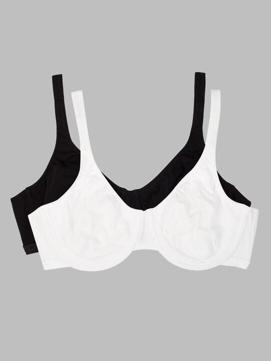 Women's Cotton Stretch Extreme Comfort Bra, 2-Pack BLACK/ WHITE