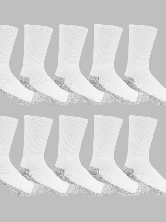 Men's Workgear™ Crew Socks White, 10 Pack, Size 6-12 WHITE