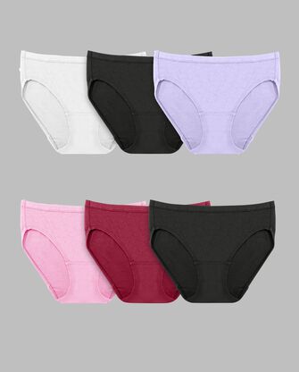 Women's Breathable Cotton Mesh Bikini Panty; Assorted 6 Pack ASSORTED