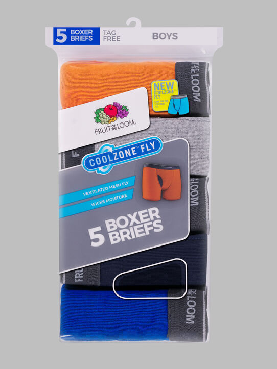 Boys' CoolZone® Boxer Briefs, Assorted 5 Pack Assorted