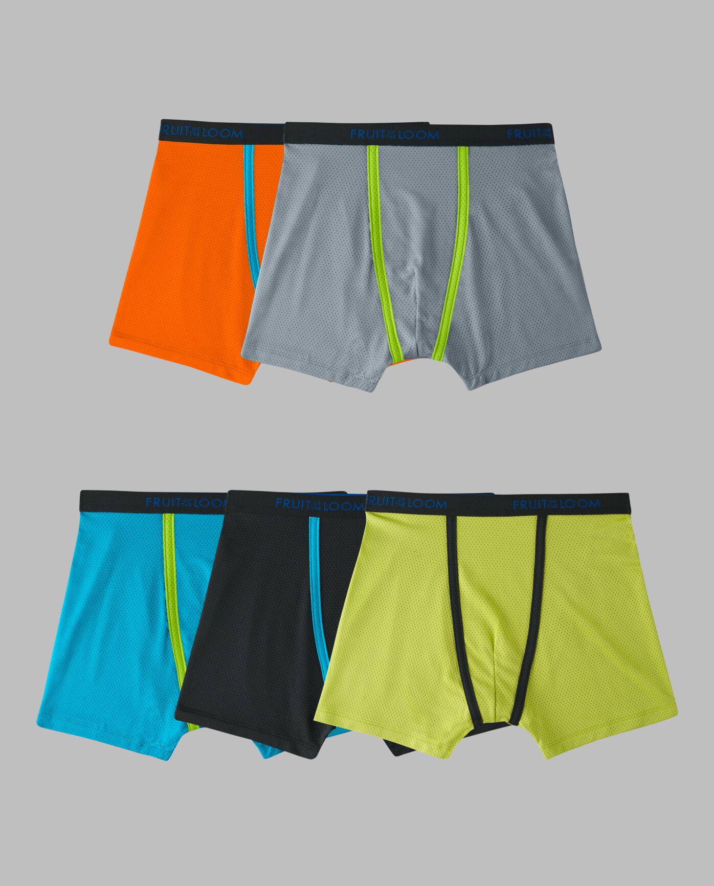 Boys' Breathable Micro-Mesh Boxer Briefs, Assorted 5 Pack ASSORTED