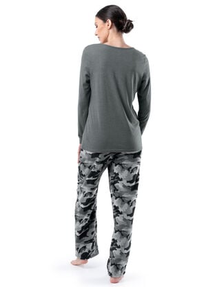 Women's Fleece  Top and Bottom,  2 Piece Pajama Set 