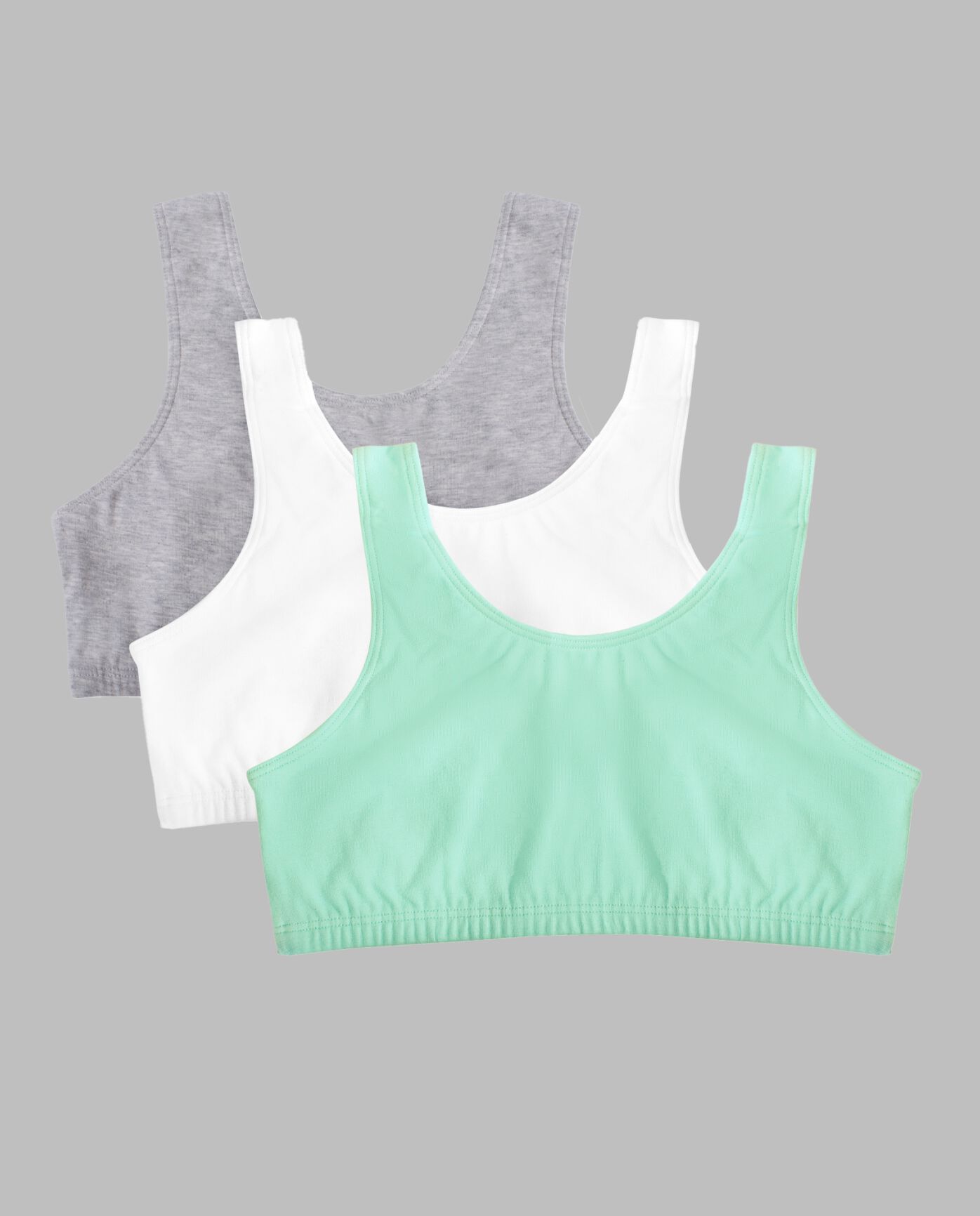 Girls' Cotton Stretch Sports Bra, 3 Pack | Fruit of the Loom
