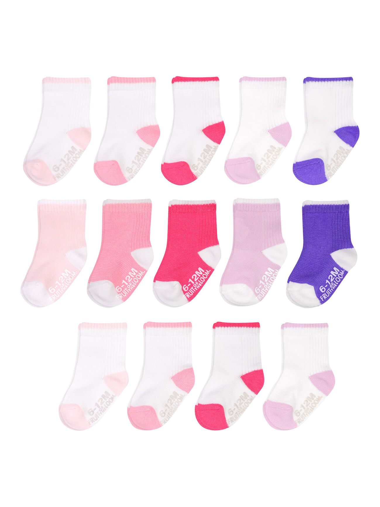 Baby Pack Grow & Fit Flex Zones Cotton Stretch Socks, 0-6 Months Pink ...