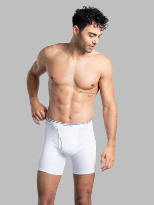 Men's CoolZone® Fly Boxer Briefs, White 7 Pack 