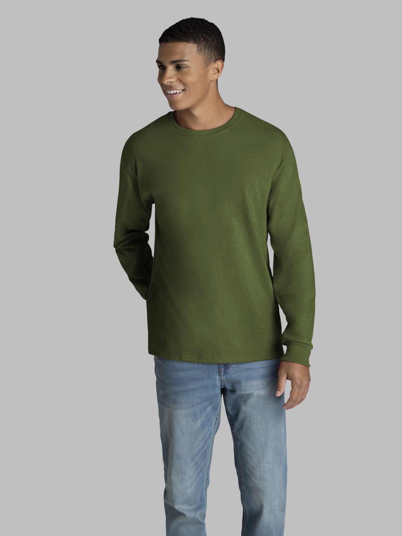 Men's 2 Pack Long Sleeve T-shirt Military Green