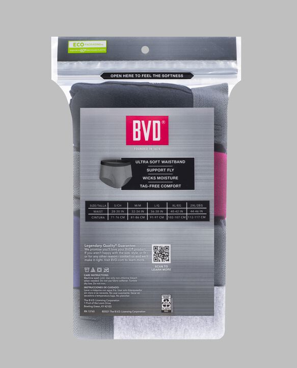 BVD® Men's Fashion Briefs, Assorted 4 Pack Assorted