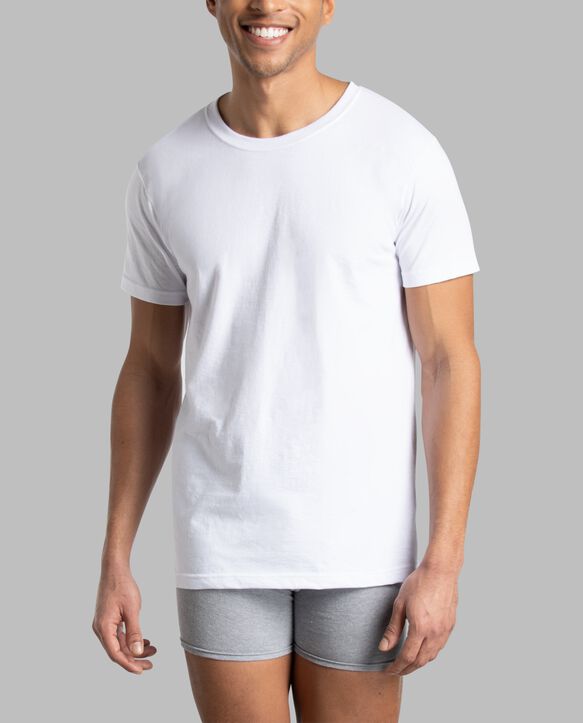 Men's Crafted Comfort Crew T-Shirt, White 3 Pack White