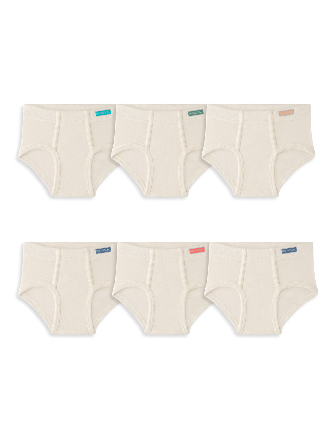 Toddler Boys' Natural Cotton Briefs, 6 Pack