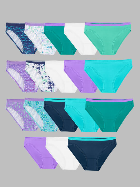 Girls' EverSoft® Bikini Underwear, Assorted 14+3 Bonus Pack ASSORTED