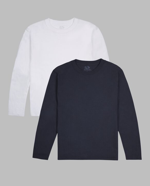 Boys' Supersoft Long Sleeve T-Shirt, 2 Color Pack Basic Asst.