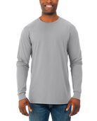 Men's Soft Long Sleeve Crew Neck T-Shirt, 2 Pack Extended Sizes 