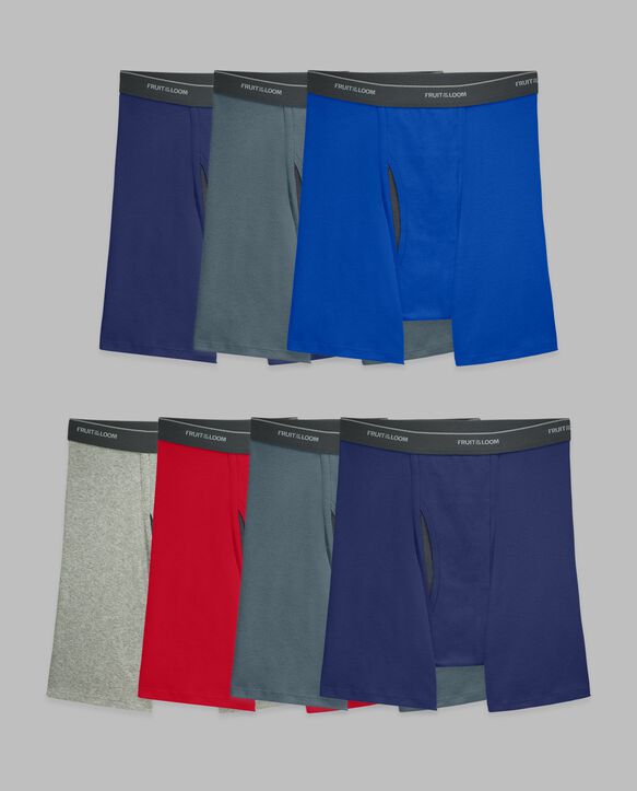 Men's CoolZone® Fly Long Leg Boxer Briefs, Assorted 7 Pack Assorted