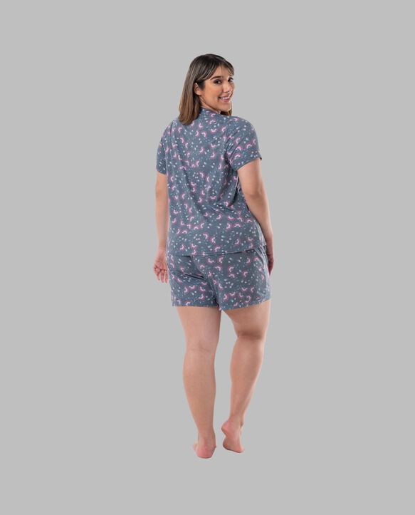 Women's Soft & Breathable V-Neck T-shirt and Shorts, 2-Piece Pajama Set FLORAL PRINT