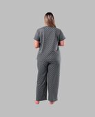 Women's Plus Fit for Me® Soft & Breathable V-Neck Pajama,  2 Piece Pajama Set CHARCOAL PIN DOT