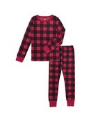 Kid's Holiday Waffle Crew Top and Pant, 2-Piece Pajama Set 