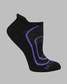 Women's Coolzone® Cushioned Cotton No Show Tab Socks, 6 Pack BLACK/PURPLE, BLACK/GREY, BLACK/BLUE, BLACK/SALMON, BLACK/PINK, BLACK/LAVENDAR