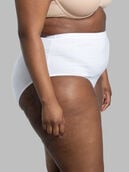 Women's Plus Fit for Me® Cotton Brief Panty, White 3 Pack White