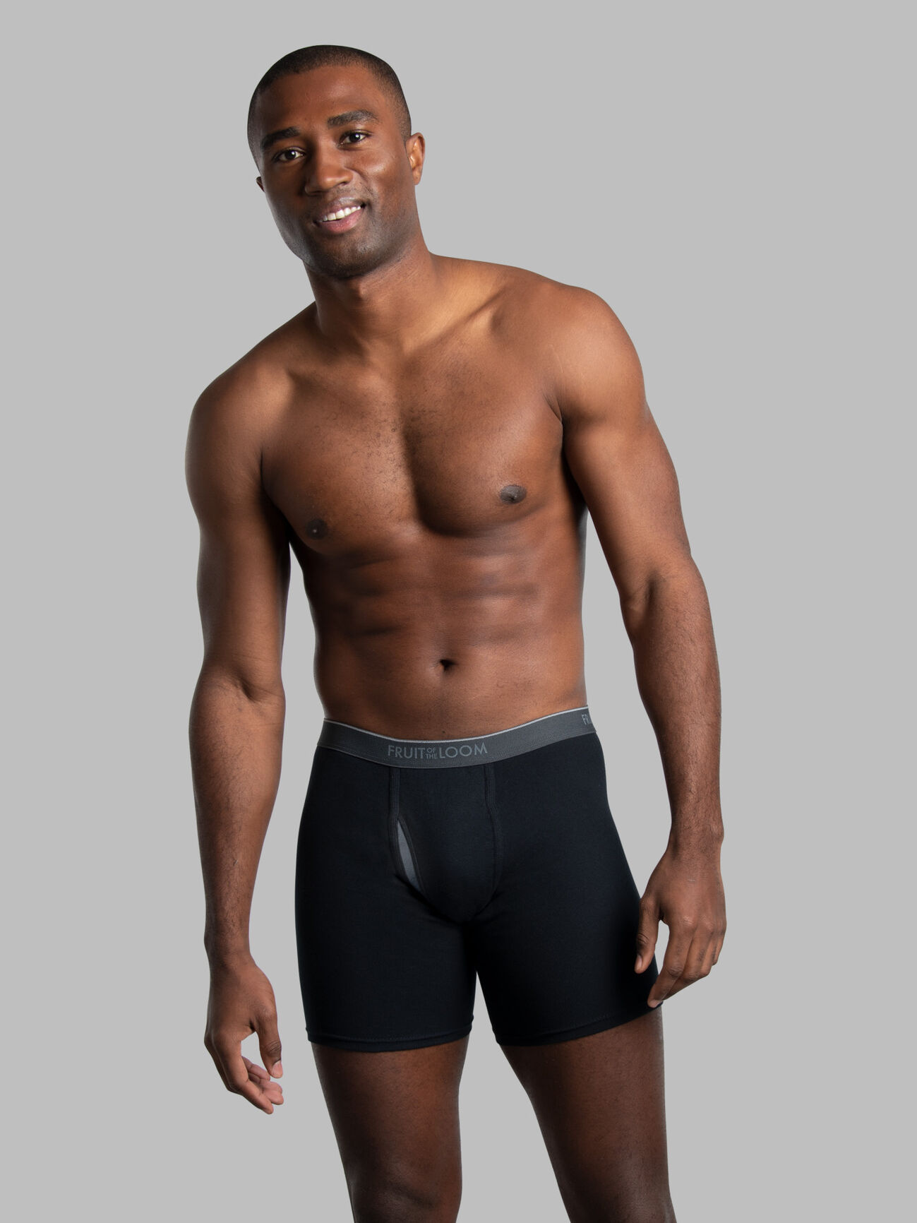 Men's Eversoft® CoolZone® Fly Boxer Briefs, Black and Gray 3 Pack