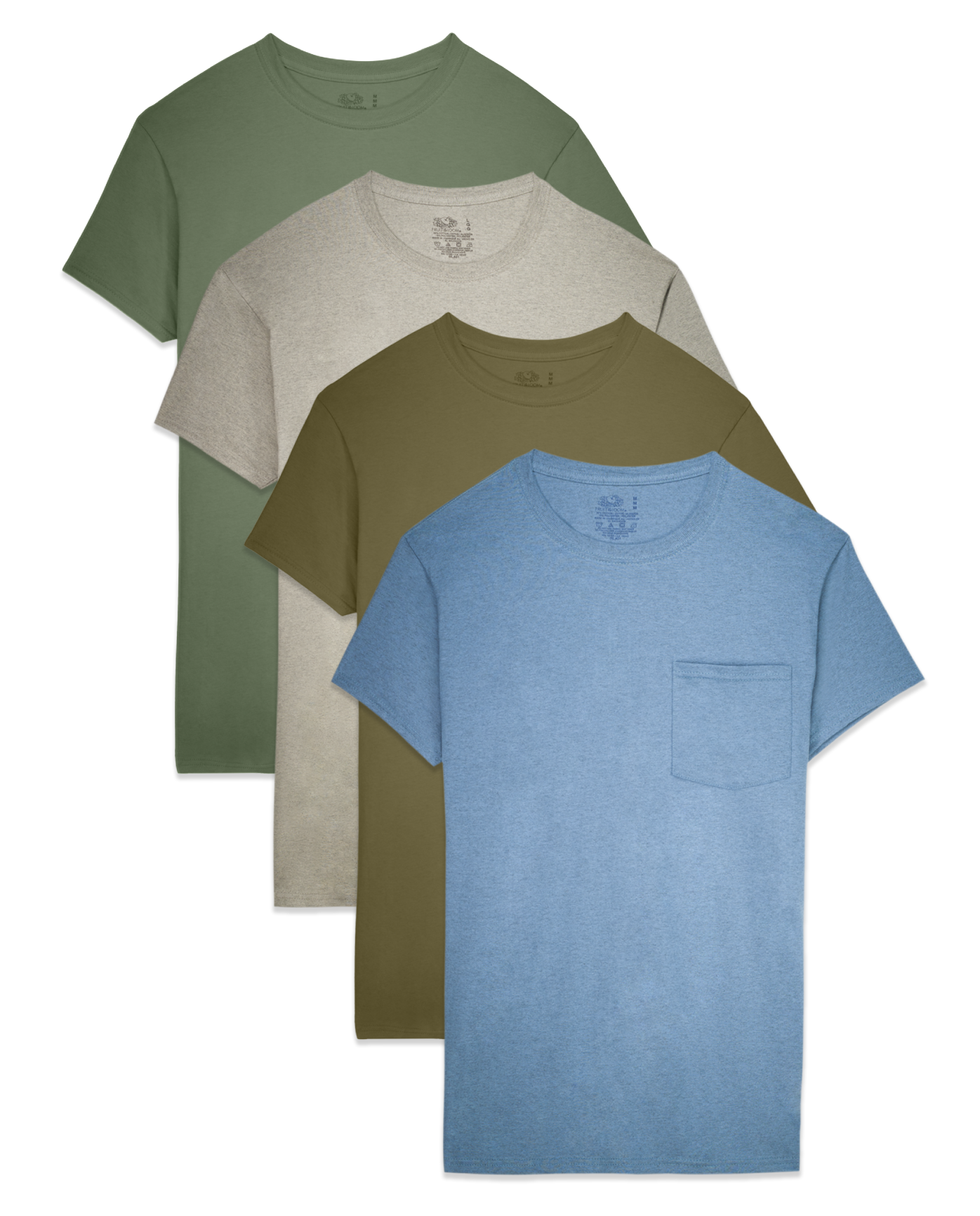 Men's 4 Pack Assorted Pocket T-Shirt Extended Sizes - Fruit US