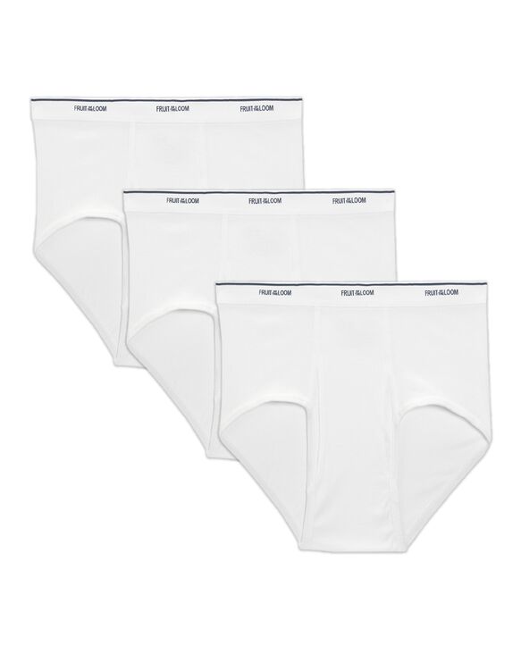 Men's Classic White Briefs, 3 Pack, Extended Sizes