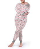 Women's Plus Waffle Crew Top and Pant, 2-Piece Pajama Set 