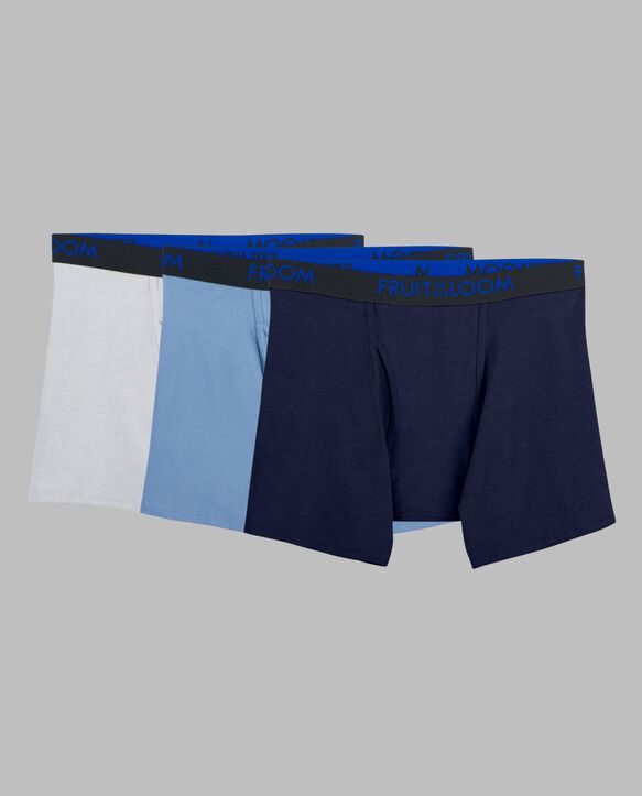Men's Premium Breathable Cotton Mesh Assorted Boxer Briefs, Assorted 3 Pack Assorted