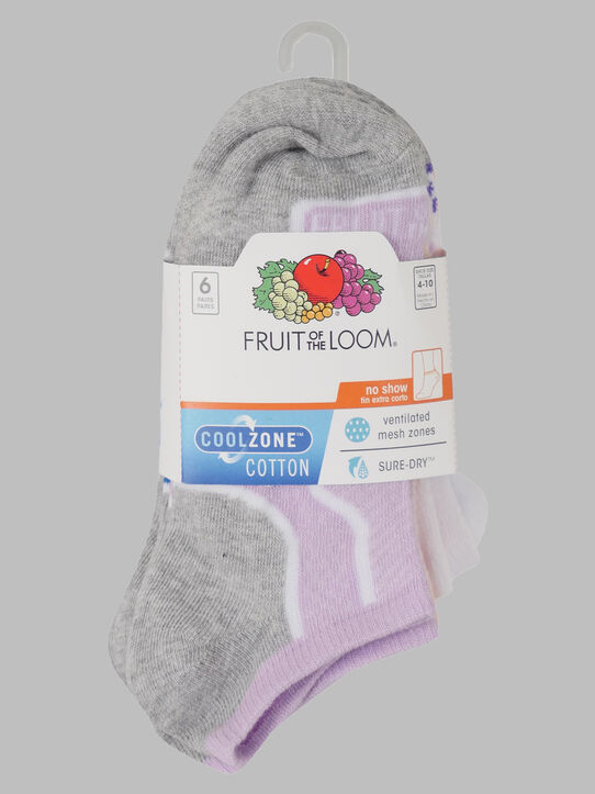 Women's Coolzone No Show Sock, 6 Pack 