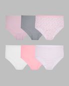 Women's Plus Fit for Me® Cotton Stretch Brief Panty, Assorted 6 Pack Assorted
