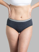 Women's Cotton Heather Low Rise Brief Panty, Assorted 12 Pack LHBR12BUN