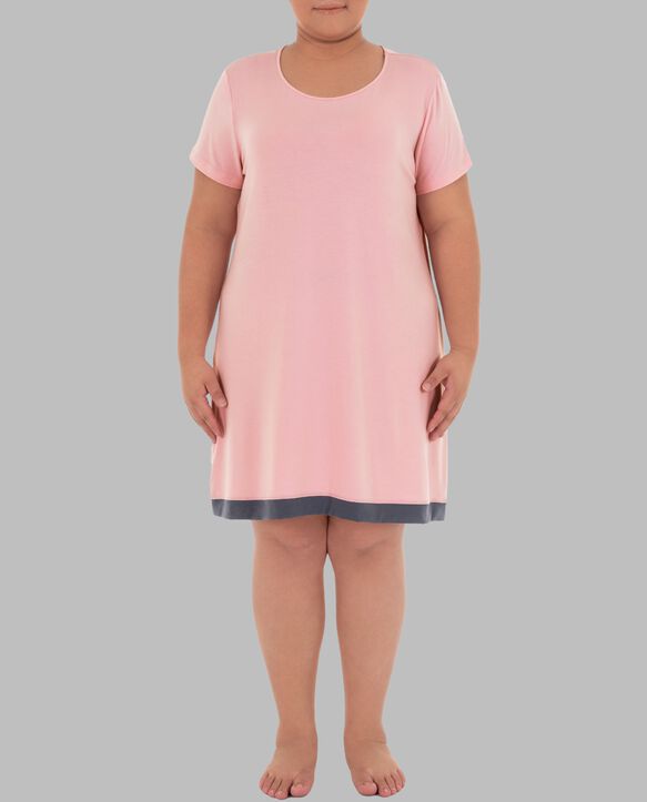 Women's Plus Fit for Me® Soft & Breathable Pajama Sleepshirt SOFT PINK