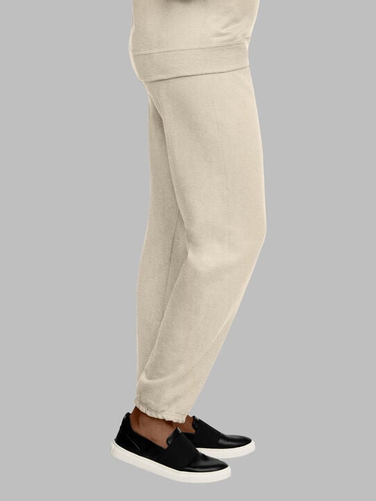 EverSoft®  Fleece Elastic Bottom Sweatpants Khaki Heather