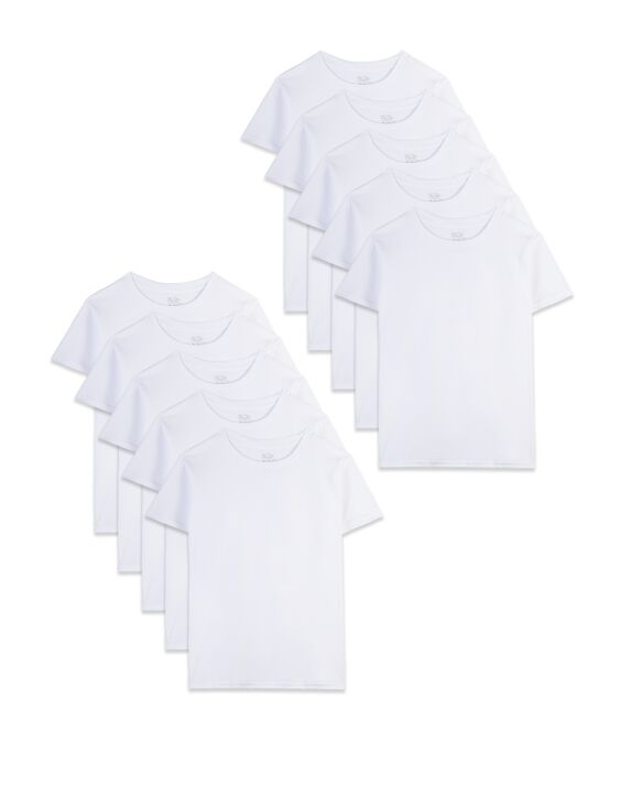Toddler Boys’ Classic White Crew T-Shirts, 10 Pack (Little Boys)