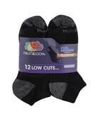 Men's Dual Defense Low Cut Socks, 12 Pack, Size 6-12 BLACK/GREY